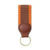 Barrons-Hunter Tailgates|Brown & Orange Stripe Key Ring with Leather Trim