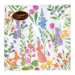Caspari Easter|Paper Cocktail Napkins|Bunny Field Cocktail Napkins - 20 Per Package