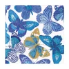 Caspari Paper Luncheon Napkins|Butterflies Luncheon Napkins in Blue - 20 Per Package