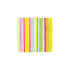 Caspari Paper Cocktail Napkins|Cabana Stripe Bright Cocktail Napkins - 20 Per Package