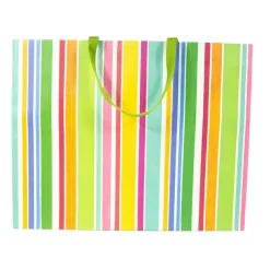 Caspari Gift & Bottle Bags|Cabana Stripe Bright Gift Bags - 1 Jumbo Gift Bag