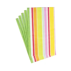 Caspari Paper Guest Towels|Cabana Stripe Bright Guest Towel Napkins - 15 Per Package