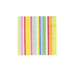 Caspari Paper Luncheon Napkins|Cabana Stripe Bright Luncheon Napkins - 20 Per Package