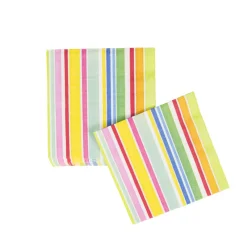 Caspari Paper Luncheon Napkins|Cabana Stripe Bright Luncheon Napkins - 20 Per Package