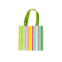 Caspari Gift & Bottle Bags|Cabana Stripe Bright Small Square Gift Bags - 1 Each