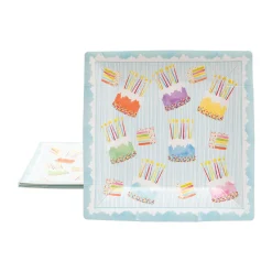 Caspari Birthday|Cake Frosting Paper Salad & Dessert Plates - includes 8 Paper Salad & Dessert Plates