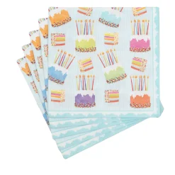 Caspari Paper Luncheon Napkins|Cake Frosting-Paper Linen Luncheon Napkins - includes 15 Luncheon Napkins