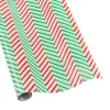 Caspari Christmas Wrapping Paper|Wrapping Paper|Candy Cane Stripes White Gift Wrapping Paper - 30" x 8' Roll