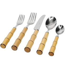 Capdeco Flatware|Byblos Natural Bamboo 5-Piece Flatware Set