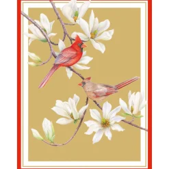 Caspari Christmas And Holiday Cards|Boxed Holiday Cards|Cardinals And Magnolia Classic Boxed Christmas Cards - includes 15 cards & envelopes