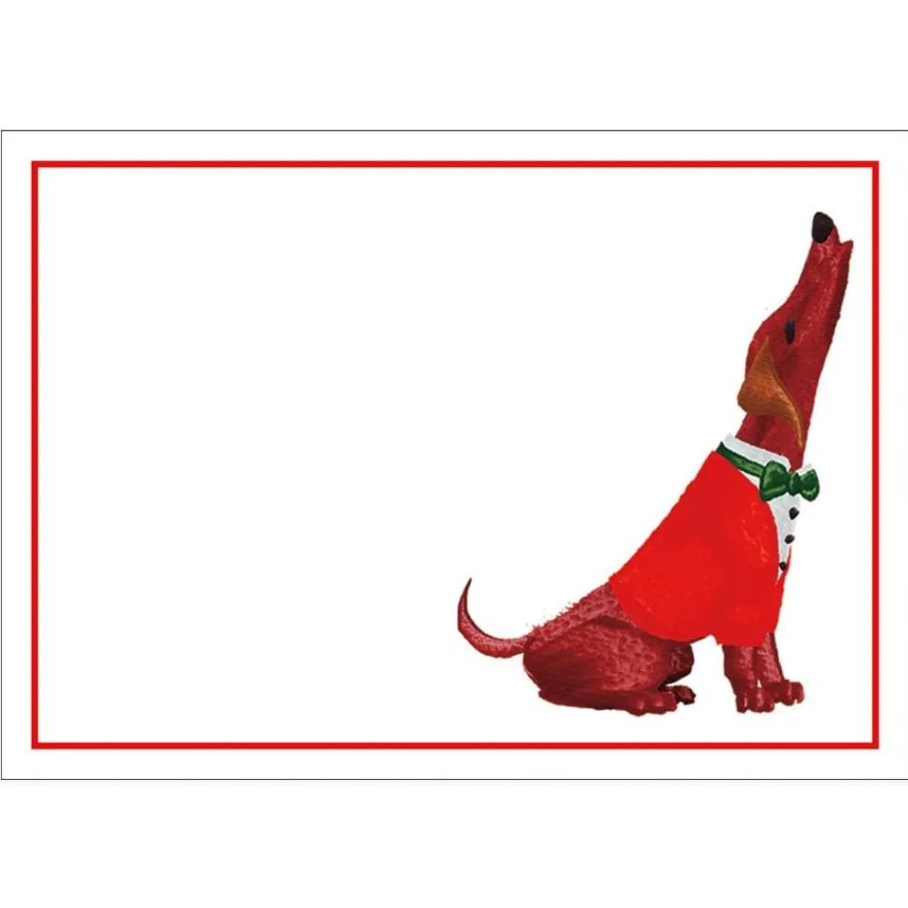 Caspari Christmas Gift Tags & Labels|Gift Tags & Enclosure Cards|Caroling Dog Self-Adhesive Labels - 12 Per Package