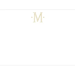 Caspari Correspondence Cards|Antique Plain Letter M Foil Correspondence Cards - 12 Cards and Envelopes