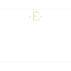 Caspari Correspondence Cards|Antique Plain Letter E Foil Correspondence Cards - 12 Cards and Envelopes