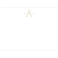 Caspari Correspondence Cards|Antique Plain Letter A Foil Correspondence Cards - 12 Cards and Envelopes