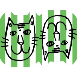Caspari Placemats|Paper Placemats|Cat Sketches Striped Pet Favors - 1 per Package