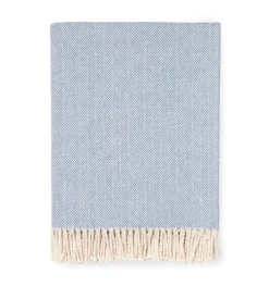 Sferra Throws & Tote Bags|Celine Herringbone Throw in Cadet