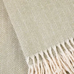 Sferra Summer Picnic|Mother'S Day|Celine Herringbone Throw in Moss
