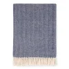 Sferra Throws & Tote Bags|Celine Herringbone Throw in Navy