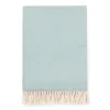 Sferra Throws & Tote Bags|Celine Herringbone Throw in Aqua
