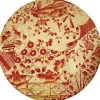 Caspari Placemats|Paper Placemats|Ceramic Plate Coral/Gold Round Placemats - Single Placemat
