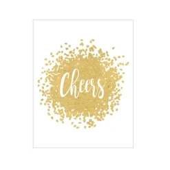 Caspari Christmas Gift Tags & Labels|Engagement Party|Cheers Script Gold Foil Enclosures 4 Pk Gallery