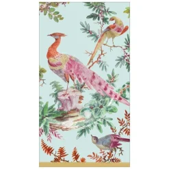 Caspari Thanksgiving|Paper Guest Towels|Chelsea Birds Celadon Guest Towel - package of 15