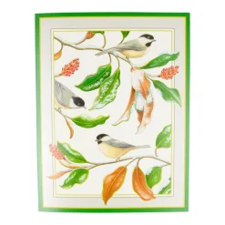 Caspari Christmas And Holiday Cards|Boxed Holiday Cards|Chickadee And Magnolia Large Boxed Christmas Cards - includes 15 cards & envelopes