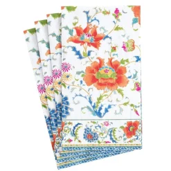 Caspari Thanksgiving|Paper Guest Towels|Chinese Ceramic Paper Guest Towel Napkins in White - 15 Per Package