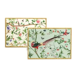 Caspari Note Cards|Chinese Wallpaper Boxed Note Cards in Blue - 8 Note Cards & 8 Envelopes