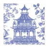 Caspari Paper Luncheon Napkins|Chinoiserie Toile Pagoda Luncheon Napkins in Blue- 20 Per Package
