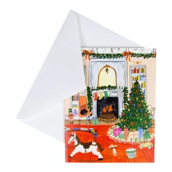 Caspari Christmas And Holiday Cards|Boxed Holiday Cards|Christmas At Home Petite Boxed Christmas Cards - includes 15 cards & envelopes