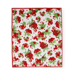 Caspari Christmas Napkins|Paper Guest Towels|Christmas Berry Paper Guest Towel Napkins in Red - 15 Per Package