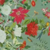 Caspari Christmas Wrapping Paper|Christmas Chinoiserie Celadon Foil Roll Wrap - includes 1 Roll Wrap