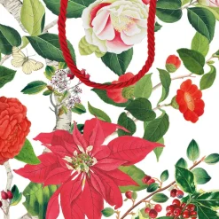 Caspari Christmas Gift & Bottle Bags|Gift & Bottle Bags|Christmas Chinoiserie Gift Bags - includes 1 Gift Bags