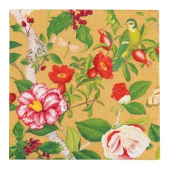 Caspari Paper Luncheon Napkins|Christmas Chinoiserie Gold Luncheon Napkins - includes 20 Luncheon Napkins