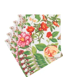 Caspari Paper Cocktail Napkins|Christmas Chinoiserie White Cocktail Napkins - includes 20 Cocktail Napkins