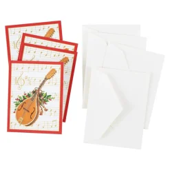 Caspari Christmas Gift Tags & Labels|Gift Tags & Enclosure Cards|Christmas Concert Gift Enclosure Cards - 4 Mini Cards & 4 Envelopes