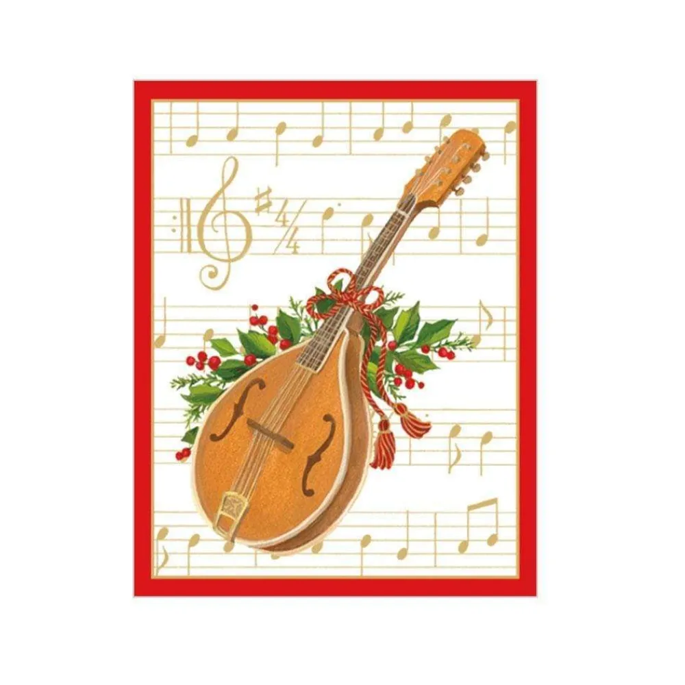 Caspari Christmas Gift Tags & Labels|Gift Tags & Enclosure Cards|Christmas Concert Gift Enclosure Cards - 4 Mini Cards & 4 Envelopes