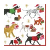 Caspari Christmas Napkins|Paper Luncheon Napkins|Christmas Delivery Paper Luncheon Napkins in White - 20 Per Package