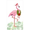 Caspari Christmas Napkins|Paper Guest Towels|Christmas Flamingos Paper Guest Towel Napkins - 15 Per Package
