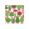 Caspari Christmas Napkins|Boxed Cocktail Napkins|Christmas Flower Market Boxed Cocktail Napkins - 40 Per Box