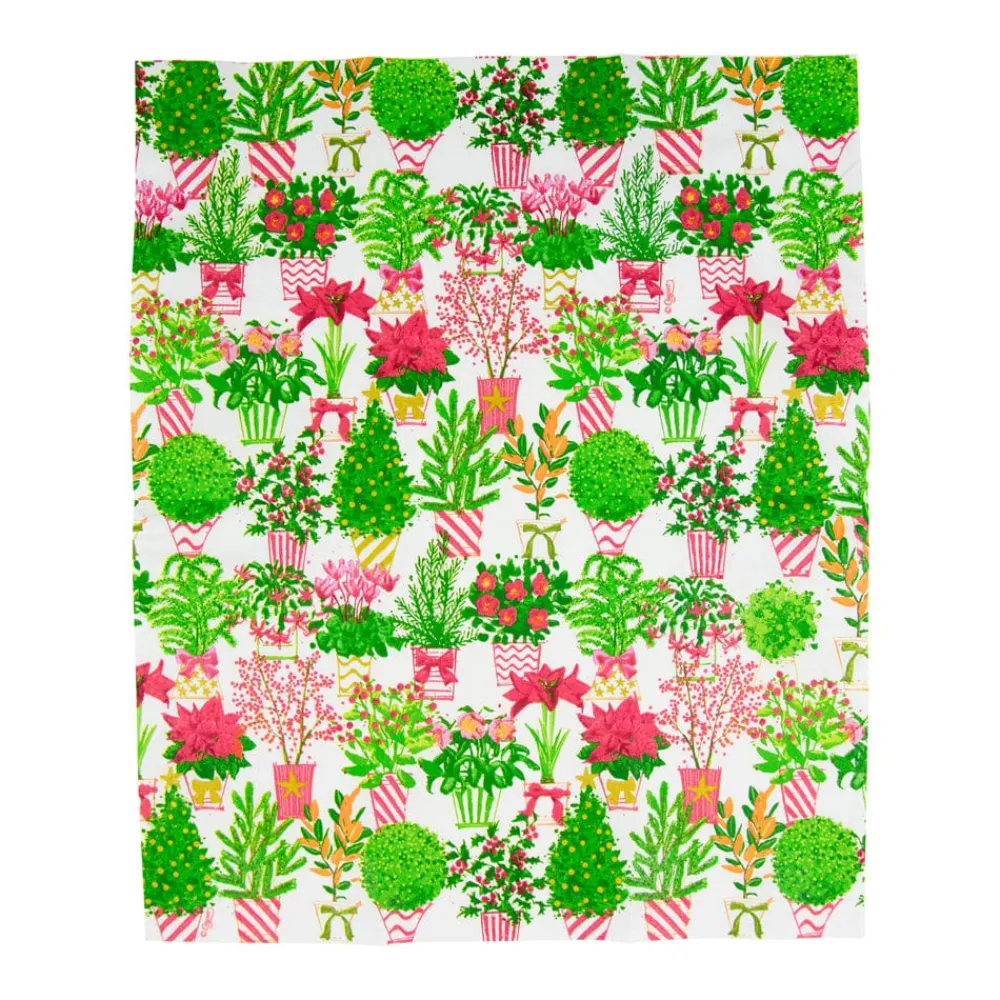 Caspari Christmas Napkins|Paper Guest Towels|Christmas Flower Market Guest Towel Napkins - 15 Per Package
