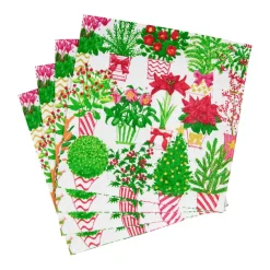 Caspari Christmas Napkins|Paper Luncheon Napkins|Christmas Flower Market Luncheon Napkins - 20 Per Package