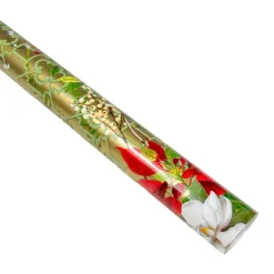 Caspari Christmas Wrapping Paper|Wrapping Paper|Christmas Garden Gold Gift Wrap - One 30" X 8' Roll