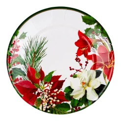 Caspari Christmas Plates|Paper Salad And Dessert Plates|Christmas Garden Salad & Dessert Plates - 8 Per Package