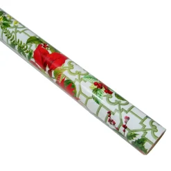 Caspari Christmas Wrapping Paper|Wrapping Paper|Christmas Garden White Gift Wrap - One 30" X 8' Roll