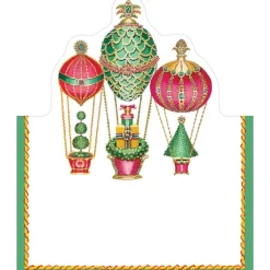 Caspari Christmas Place Cards|Place Cards|Christmas in the Air Die-Cut Place Cards - 8 Per Package