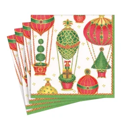 Caspari Christmas Napkins|Paper Luncheon Napkins|Christmas in the Air Paper Luncheon Napkins - 20 Per Package