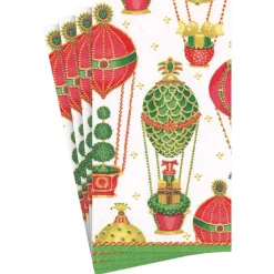 Caspari Christmas Napkins|Paper Guest Towels|Christmas in the Air Paper Guest Towel Napkins - 15 Per Package