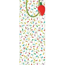 Caspari Christmas Gift & Bottle Bags|Gift & Bottle Bags|Christmas Lights Wine & Bottle Gift Bag - 1 Each